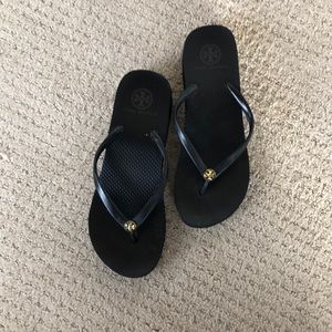 Tory Burch wedge flip flops